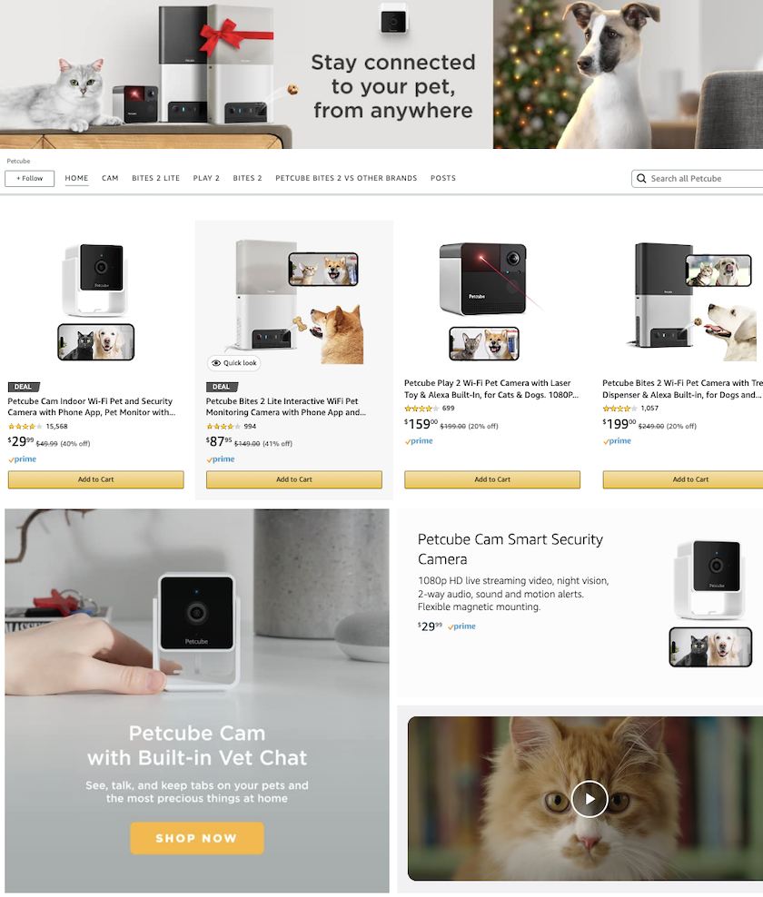 Petcube amazon storefront