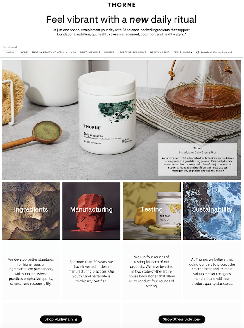 thorne amazon storefront