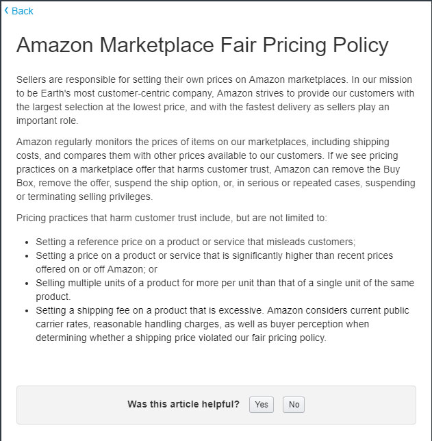 Amazon's Price Parity S-4 Seller Term Has Changed amazon marketplace fair pricing policy