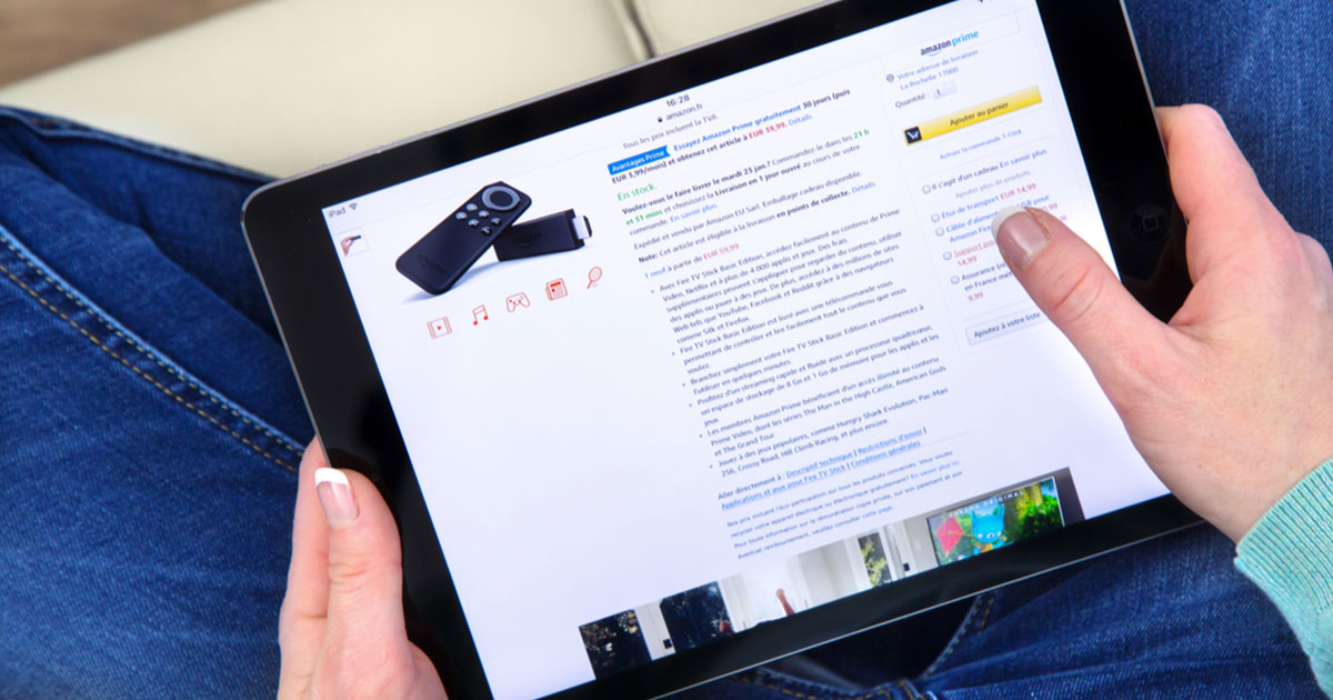 Amazon listing on ipad