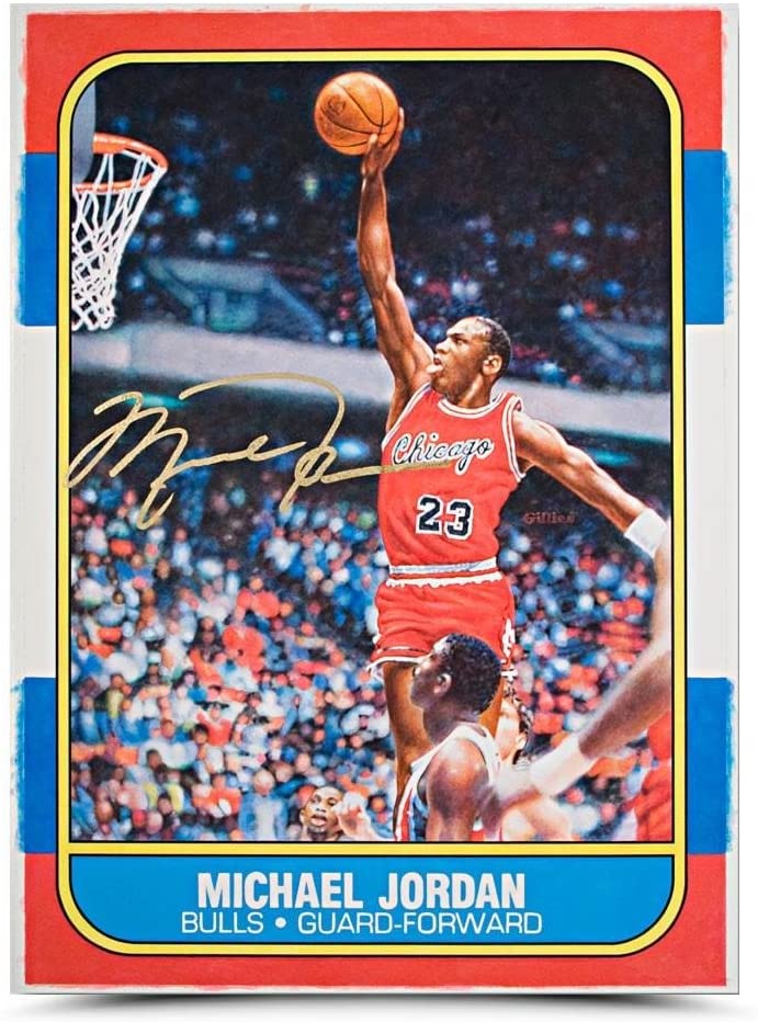 Michael Jordan autographed original Fleer Rookie Card art