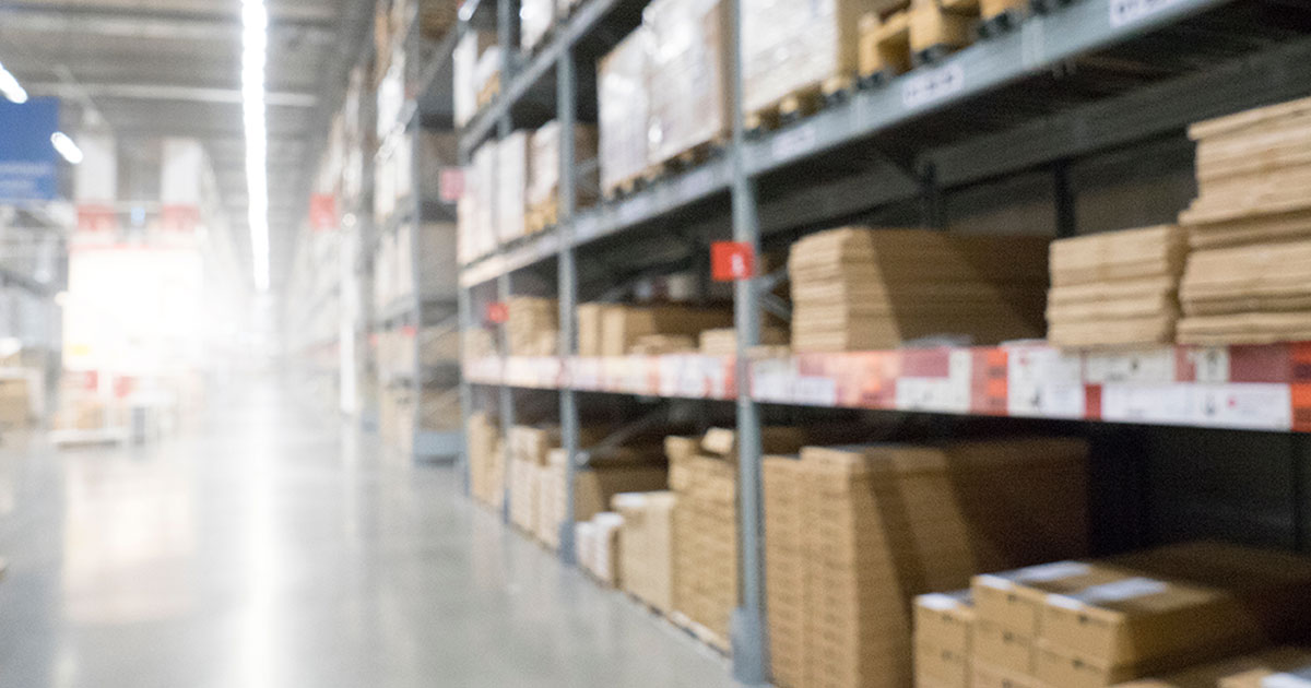 warehouse with packaging
