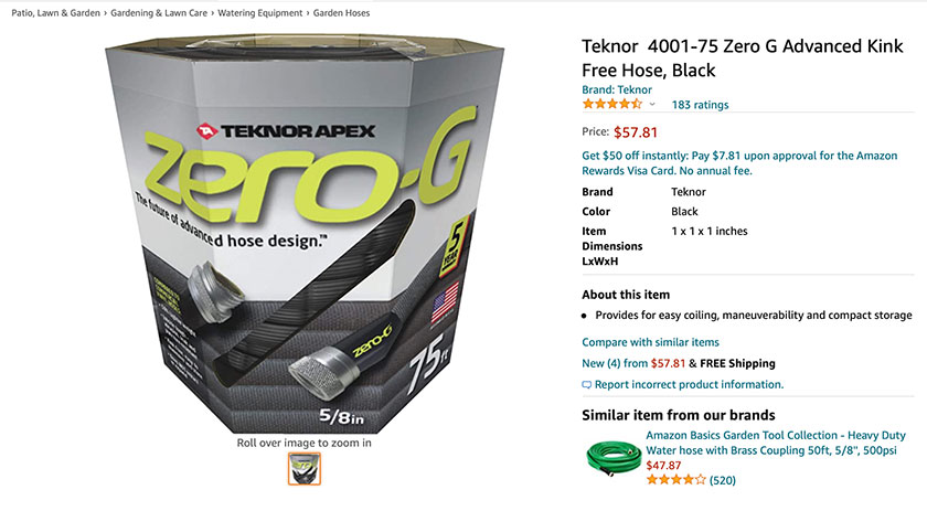 Is My Product Ready to Advertise on Amazon? water hose vauge amazon description