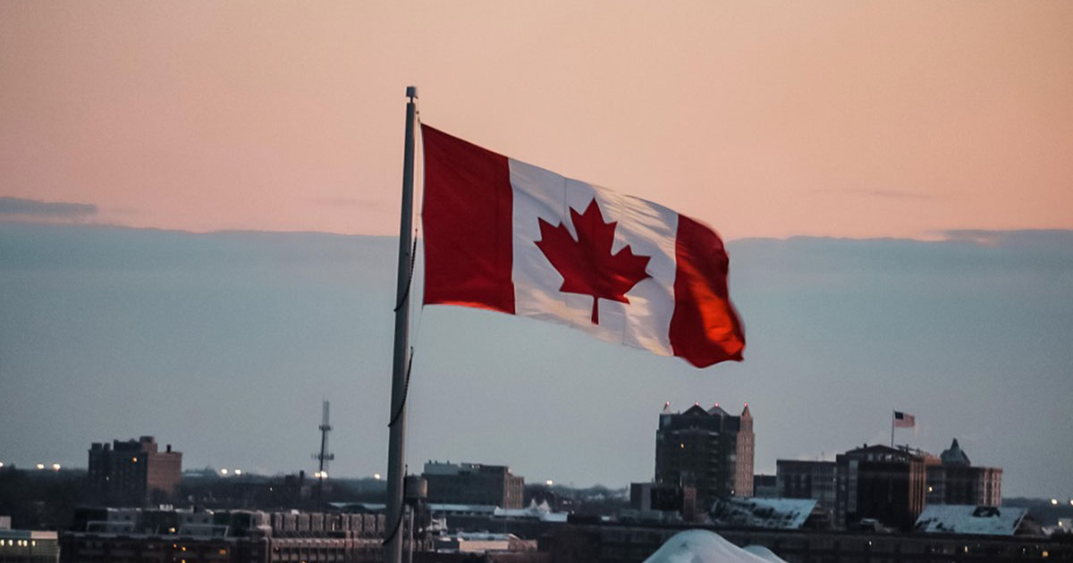 cananda flag flying