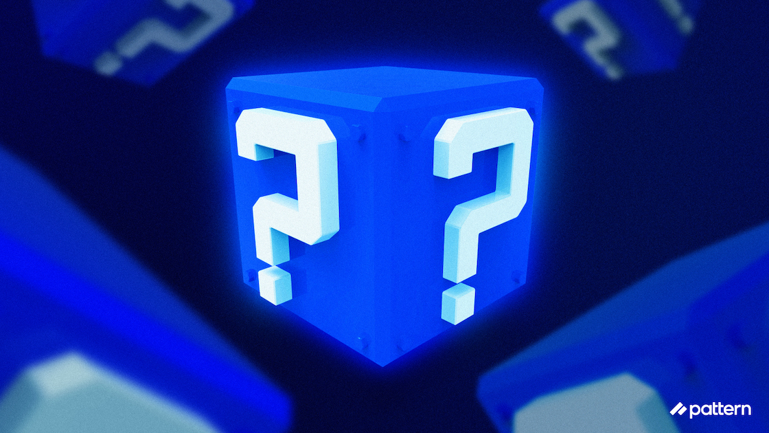 A Mario-style blue question mark box