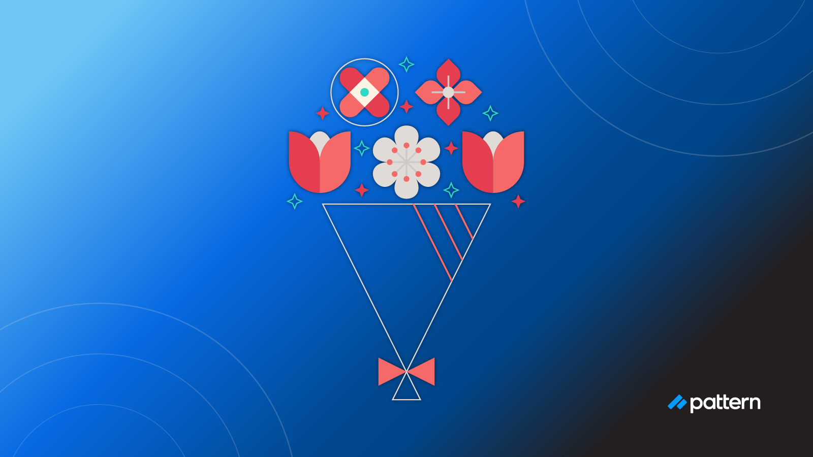 a geometric depiction of a bouquet of flowers