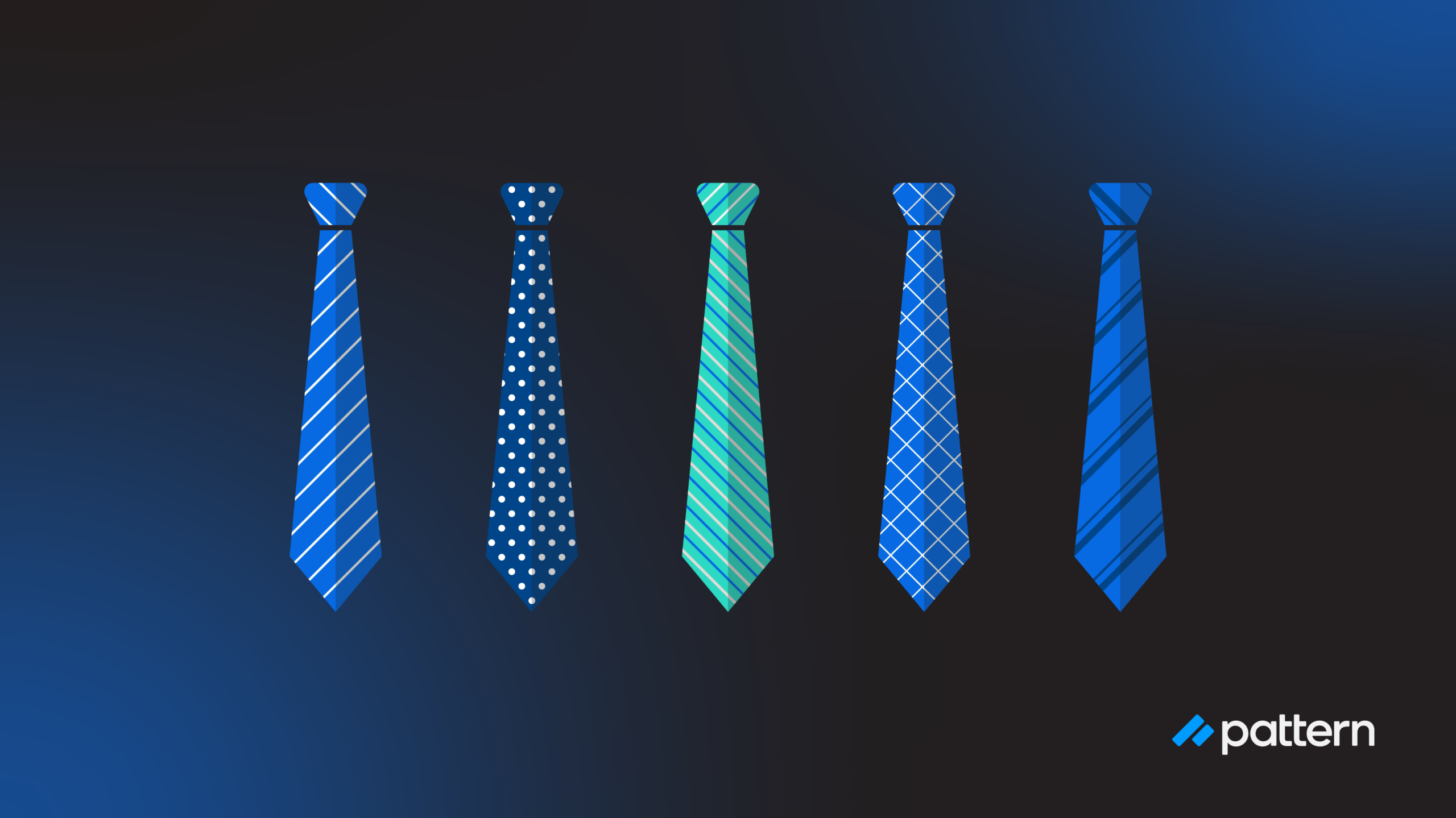 Neckties in various shades of blue
