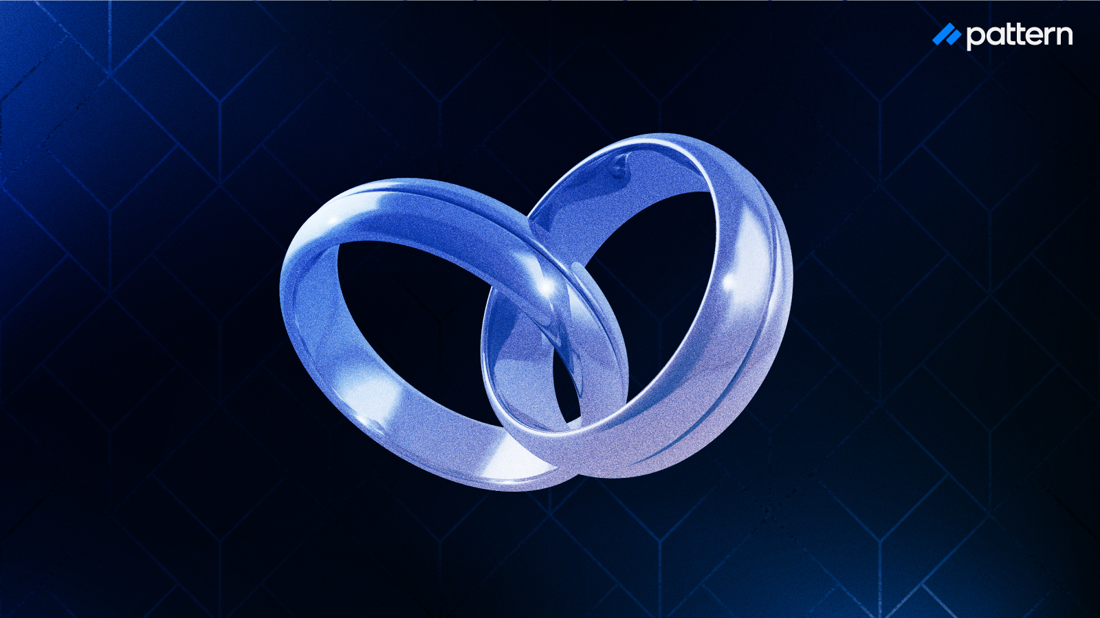Two wedding bands linked together